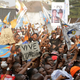 Supporters of Congolese opposition leader Etienne Tshisekedi at a rally in Kinshasa last July.